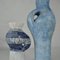 Hohe Skulpturale Niederländische Vasen in Blau von Schalling, 1950er, 2er Set 6