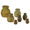 Bulbous Studio Ceramic Vases in Earth Tones by Piet Knepper, 1970s, Set of 7 1