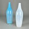 Mundgeblasene Vasen in Blau & Weiß von Leerdam, 1960er, 2er Set 6