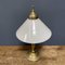 Lampada da tavolo in ottone con paralume in vetro opalino, Immagine 11