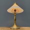 Lampada da tavolo in ottone con paralume in vetro opalino, Immagine 17