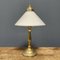 Brass Table Lamp with Opaline Glass Shade 1