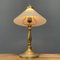 Tischlampe aus Messing mit Schirm aus Opalglas 16