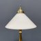 Brass Table Lamp with Opaline Glass Shade 12