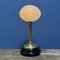 Antike Tischlampe aus Messing mit Kopfsteinpflaster-Glashaube 13