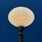 Lampe de Bureau Antique en Laiton avec Hotte en Verre Pavée 18