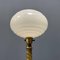 Lampada da tavolo antica in ottone con cappa in vetro acciottolato, Immagine 12