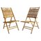 Italian Foldable Chairs in Bamboo and Rattan, 1970s, Set of 2 1