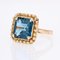 7.30 Carats Blue London Topaz 18 Karat Yellow Gold Ring, 1960s, Image 8