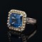 7.30 Carats Blue London Topaz 18 Karat Yellow Gold Ring, 1960s, Image 7