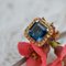 7.30 Carats Blue London Topaz 18 Karat Yellow Gold Ring, 1960s 3