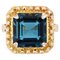 7.30 Carats Blue London Topaz 18 Karat Yellow Gold Ring, 1960s 1