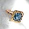 7.30 Carats Blue London Topaz 18 Karat Yellow Gold Ring, 1960s 14