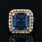 7.30 Carats Blue London Topaz 18 Karat Yellow Gold Ring, 1960s, Image 5