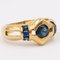 Vintage 18k Yellow Gold Ring with Blue Sapphires, 1970s, Image 3