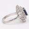 Vintage 18k White Gold Sapphire & Diamond Daisy Ring, 1960s 4