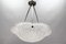 Art Deco French Frosted White Glass Pendant Light by Degué, David Gueron, 1930s 7