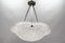 Art Deco French Frosted White Glass Pendant Light by Degué, David Gueron, 1930s, Image 7