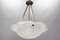 Art Deco French Frosted White Glass Pendant Light by Degué, David Gueron, 1930s 18