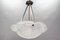 Art Deco French Frosted White Glass Pendant Light by Degué, David Gueron, 1930s, Image 18