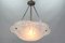 Art Deco French Frosted White Glass Pendant Light by Degué, David Gueron, 1930s 19