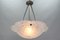 Art Deco French Frosted White Glass Pendant Light by Degué, David Gueron, 1930s, Image 6