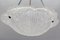 Art Deco French Frosted White Glass Pendant Light by Degué, David Gueron, 1930s 9