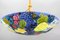 Art Nouveau French Pendant Light with Enameled Flowers and Fruits from Fargue, 1930s 10