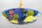 Art Nouveau French Pendant Light with Enameled Flowers and Fruits from Fargue, 1930s, Image 10