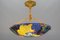 Art Nouveau French Pendant Light with Enameled Flowers and Fruits from Fargue, 1930s 14