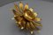 Hollywood Regency Style Gilt Metal Flower Shaped Flush Mount, 1970s 12