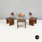 Italian Modern Dining Room Table, Chairs & Bench in Wood, 1980s, Set of 5 9