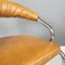 Italian Modern Dining Chairs in Light Brown Leather and Chromed Metal, 1970s, Set of 4 7