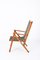 Italian Beech Folding Chair in Orange and Green Canvas from Fratelli Reguitti, 1950s 4