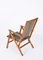 Italian Beech Folding Chair in Orange and Green Canvas from Fratelli Reguitti, 1950s, Image 5