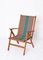 Italian Beech Folding Chair in Orange and Green Canvas from Fratelli Reguitti, 1950s 14