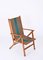 Italian Beech Folding Chair in Orange and Green Canvas from Fratelli Reguitti, 1950s 3