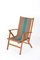 Italian Beech Folding Chair in Orange and Green Canvas from Fratelli Reguitti, 1950s, Image 6