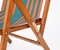 Italian Beech Folding Chair in Orange and Green Canvas from Fratelli Reguitti, 1950s 7