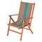Italian Beech Folding Chair in Orange and Green Canvas from Fratelli Reguitti, 1950s 1