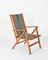 Italian Beech Folding Chair in Orange and Green Canvas from Fratelli Reguitti, 1950s 10