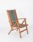 Italian Beech Folding Chair in Orange and Green Canvas from Fratelli Reguitti, 1950s, Image 10