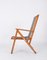 Italian Beech Folding Chair in Orange and Green Canvas from Fratelli Reguitti, 1950s 11