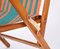 Italian Beech Folding Chair in Orange and Green Canvas from Fratelli Reguitti, 1950s 8