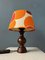 Vintage Space Age Table Lamp with Orange Textile Shade, 1970s, Image 5