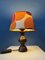 Vintage Space Age Table Lamp with Orange Textile Shade, 1970s 6