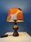 Vintage Space Age Table Lamp with Orange Textile Shade, 1970s, Image 6