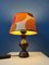 Vintage Space Age Table Lamp with Orange Textile Shade, 1970s 2