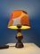 Vintage Space Age Table Lamp with Orange Textile Shade, 1970s, Image 2