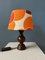 Vintage Space Age Table Lamp with Orange Textile Shade, 1970s, Image 7